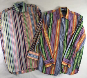 Tommy Hilfiger Camisa Abotonada Lote de 2 Rayas Brillantes Abotonada Talla Grande - Imagen 1 de 10