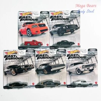 Mattel Hot Wheels Premium Fast & Furious #1-5 Set of 5 Cars Dodge Charger DMC55 - Image 1 of 4