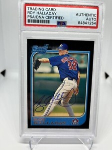 Roy Halladay Autographed 1997 1st  Bowman Rookie Card Blue Jays PSA COA RARE 🔥