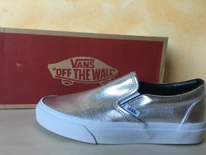 SCARPE SHOES VANS SLIP ON SILVER ARGENTO SENZA LACCI TAGLIA : 38,5 - Foto 1 di 9