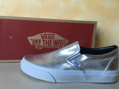 SCARPE SHOES VANS SLIP ON SILVER ARGENTO SENZA LACCI TAGLIA : 38,5 - Immagine 1 di 4