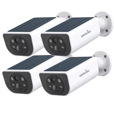 4 Pack Wansview Solar Wireless Security IP Camera Outdoor Battery Home WIFI 3MP