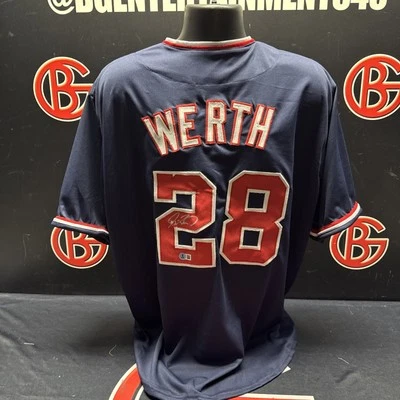 Camiseta firmada por Jayson Werth de los Nacionales de Washington autografiada automática Beckett BAS Foto 1 de 4