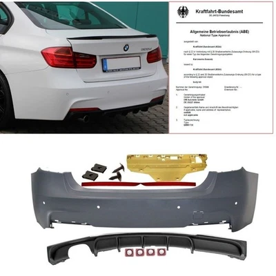 DM AUTOTEILE GMBH Stoßstange Hinten + PDC + Diffusor Sport-Performance 2-Rohr passend für BMW F30