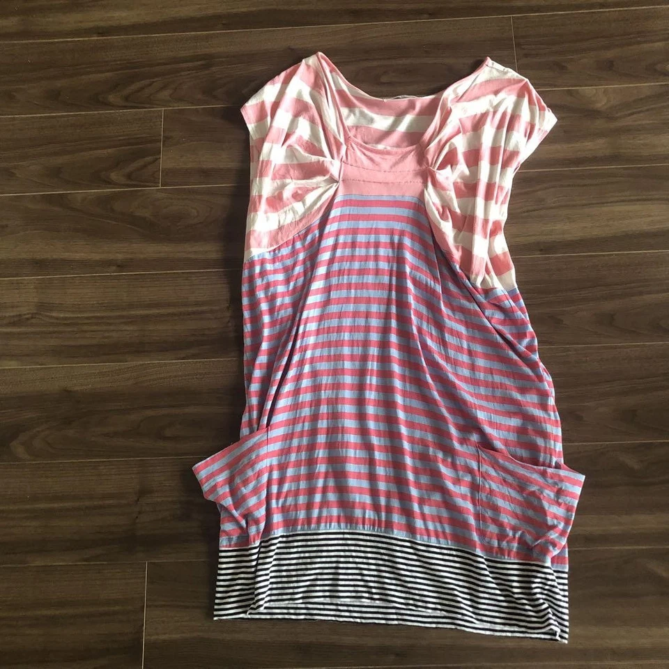 Vestido TSUMORI CHISATO Border Reunido Talla 2 Foto 1 de 3