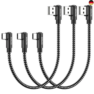 HOTNOW Kurzes USB-C-Kabel Rechtwinklig 30cm 3 Stück, 0.3m Tragbares  - Bild 1 von 8