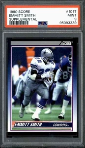 Juego completo de novato de fútbol americano NFL Score 1990 y intercambiado (110) PSA 9 Emmitt Smith RC - Imagen 1 de 5