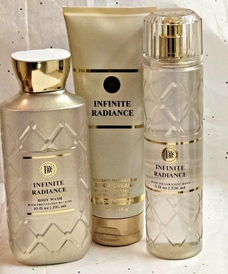3 Pc Bath & Body Works Infinite Radiance Body Cream, Body Wash & Fine Spray Mist - Image 1 of 3