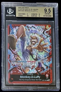 BGS 9.5 One Piece ST21-001 L Monkey.D.Luffy - English - EX Gear5 - Graded - Picture 1 of 2
