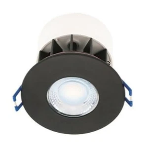 Set of 20 Matt Black 8W LED Fire Rated IP65 Bathroom Recessed Ceiling Downlights - Picture 1 of 6