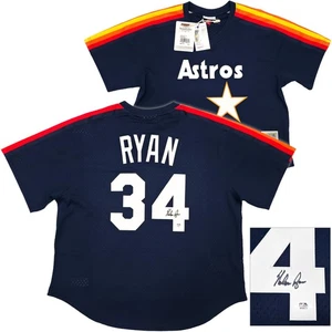 Astros Nolan Ryan Auto Blue Mitchell Ness Cooperstown Collect Jersey 44 PSA/DNA - Picture 1 of 6