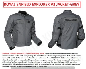 CHAQUETA DE MONTAR ROYAL ENFIELD ""EXPLORER V3 GRIS"" S A 3XL - Imagen 1 de 11