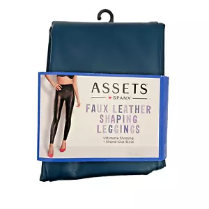 Spanx Assets Women's Faux Leather Leggings - Sea Blue - Small AC4-5 - Picture 1 of 9