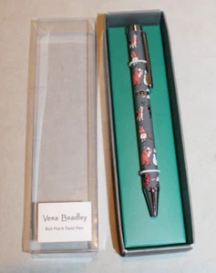 Pluma giratoria VERA BRADLEY Holiday Dogs negra BALL POINT en una caja nueva con etiquetas rara - Imagen 1 de 7