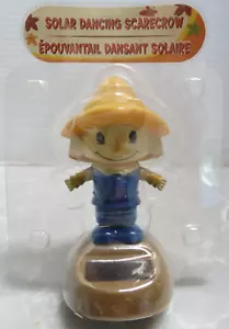 Solar Powered Dancer Thanksgiving Fall Scarecrow Bobble Head - Picture 1 of 4