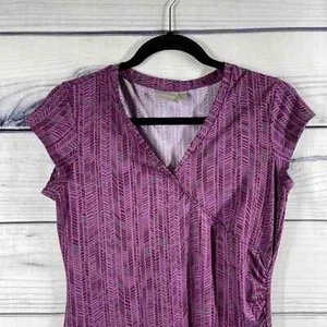 Athleta Sleeveless V Neck Side Rouched Athlesiure Dress Purple Small - Picture 1 of 9