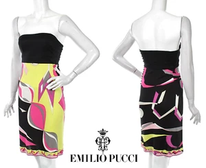 EMILIO PUCCI - 100% silk Cute Strapless Bandeau dress ~ S / M ; 40 * AUTHENTIC  - Picture 1 of 13