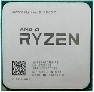 AMD Ryzen 5 1600X CPU R5 3.6 GHz Processors 6-Cores 16 MB Socket AM4 Max 4.0GHz - Picture 1 of 1
