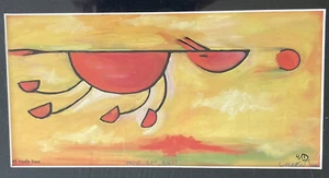 Must Get Ball Noelle Dass Print Matted 14x11” Orange Dog Colorful Art Print - Picture 1 of 6