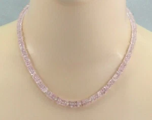 Morganit Edelsteinkette - flache Rosa Beryll Rondelle facettiert 46 cm lang - Imagen 1 de 2