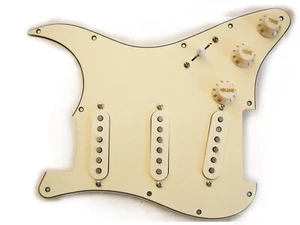 NEW Strat Pickguard Aged Cream 11 Hole 3 Ply SSS for Fender Style Ships from US - Picture 1 of 2