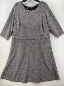 Vestido para mujer Talbots talla 18W negro tweed look cambio manga 3/4 hasta la rodilla - Imagen 1 de 12