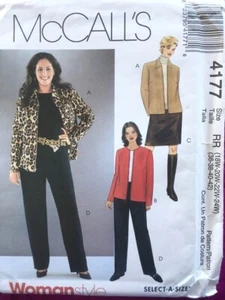 McCalls Pattern 4177 Womens Jackets Skirts & Pants Sizes 18W - 24W NEW - Picture 1 of 2