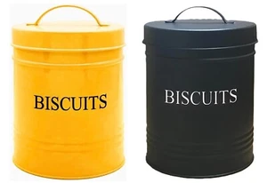Everyday Biscuit Canister Tin Metal Storage Box with Handle pull Lid - Picture 1 of 3