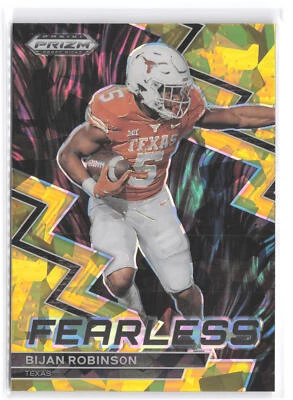 2023 Panini Prizm Draft Picks #F-21 Bijan Robinson Fearless Gold Ice - Image 1 of 2