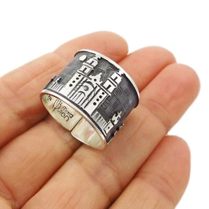 Maria Belen 925 Sterling Silver Taxco Santa Prisca Church Design Ring - Picture 1 of 5