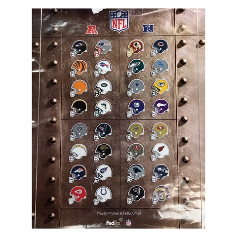 NFL Team Helmets Poster 30 in L x 24 in W Printed at FedEx Office AFC NFL Cover