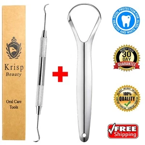 Dental Teeth Cleaning Kit Dentist Floss Plaque Remover Oral Care Tooth Tool 2PC - Picture 1 of 7