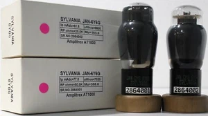 6Y6G NOS SYLVANIA Black Coated Glass made in U.S.A Amplitrex tested 1 Match Pair - Bild 1 von 7