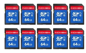 INDMEM 64GB SD Card 10pack, C10, U3, V30, High Speed up to 90M/S SDXC UHS-I - Picture 1 of 1