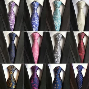 Men's fashion paisley polyeste necktie business wedding party leisure formal Tie - Picture 1 of 28