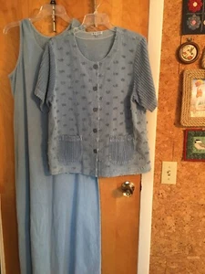 Womens Focus Sundress w/Jacket Size M Denim Blue Very Good Condition - Picture 1 of 5