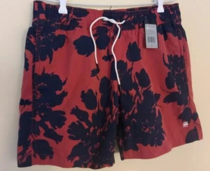 G Star Raw 3 Pocket Casual Swim Shorts Boardshorts sz M Light Red black floral - Picture 1 of 10