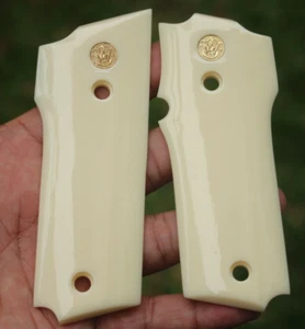 Custom S&W Grips Fit Model 59 459 559 659 Imitation Ivory # Random Gold Med  - Picture 1 of 12