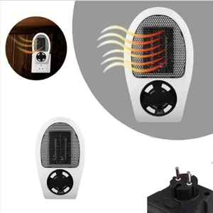 TERMOVENTILATORE MINI STUFA STUFETTA ELETTRICO 500W TIMER PARETE SENZA FILO - Foto 1 di 8