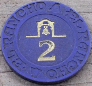 1. EDT ROULETTE CHIP (P2) AUS DEM EL RANCHO CASINO LAS VEGAS NV - Bild 1 von 2