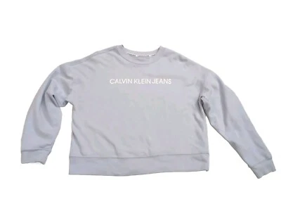 Calvin Klein джинсы укороченный верхний свитер, размер большой, серый - Изображение 1 из 4