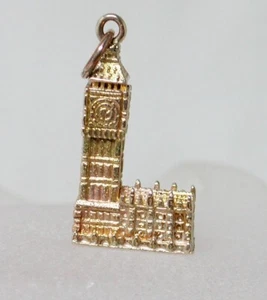 9ct Gold Big Ben Shaped Heavy 1950's Vintage Charm 22790 - Picture 1 of 3