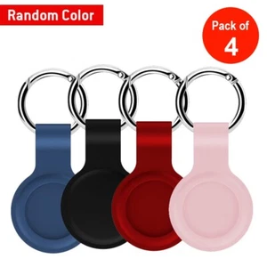 Apple Airtag Silicone Protective Anti Scratch Case Keychain Ring - Pack of 4 - Picture 1 of 4