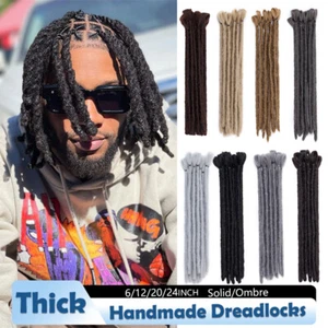 Extensiones de cabello cortas afro hechas a mano rastas trenzas de ganchillo hombres rastas imitación loc - Imagen 1 de 54