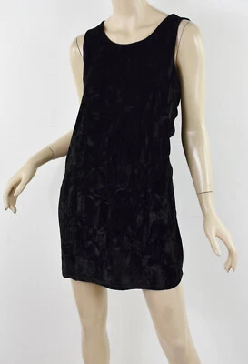 Mini Vestido sin Mangas GYPSY JUNKIES Negro Terciopelo Aplastado Nudo Espalda Torcida M/L Foto 1 de 4