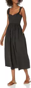 Rebecca Taylor 289252 Women's Sleeveless MIDI Dress, Black, Extra Large - Picture 1 of 2