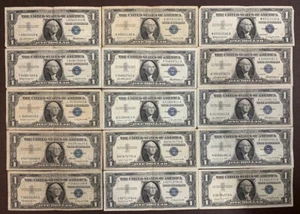 United States America 1957 $1 One Dollar 15 Silver Certificate Notes Blue Seal - Picture 1 of 2