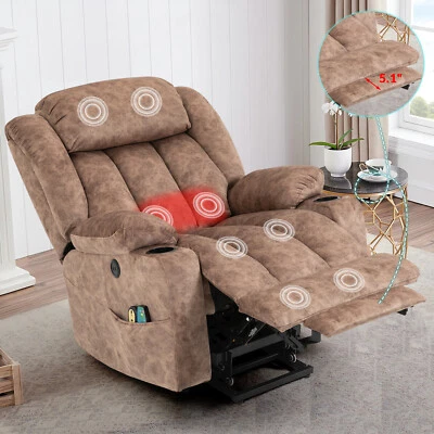 Oversized Power Lift Recliner Chair for BigMan  w/Extended Footrest Massage Heat - Image 1 of 4