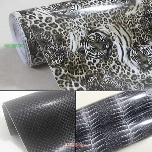 Pegatina de diseño cocodrilo con textura de vinilo para automóvil con diseño de grano animal leopardo zorro - Imagen 1 de 22