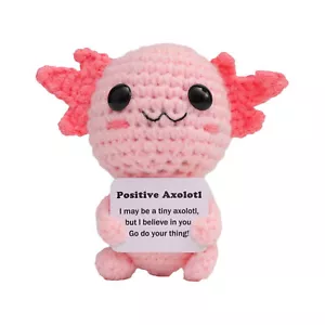 Emotional Support Crochet Positive Axolotl Handmade Knitted Crochet Doll Toy - Picture 1 of 11